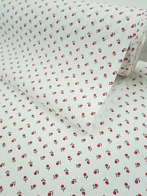 Перкаль "Россыпь нежности" цв.белый/красный, ГОСТ, ш.1.5м, хлопок-100%, 120гр/м.кв