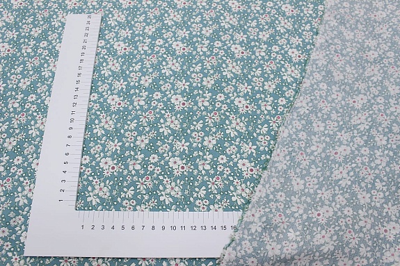 Штапель "Малика" цв.бирюзово-зеленый винтаж-2, СОРТ2, ш.1.42м, вискоза-100%, 90гр/м.кв