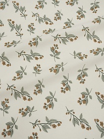 Микровельвет "Осенние веточки" цв.сливочный пломбир, ш.1.45м, хл-100%, 140гр/м.кв