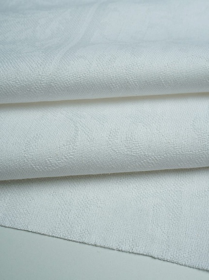 Мерный лоскут - Холст полотенечный жаккард "Василек" цв.белый, ш.0.5м, лен-30%, хл-70%, 210гр/м.кв