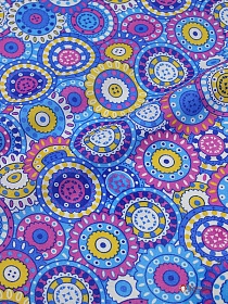 Ситец "Голубые медальоны", ГОСТ, ш.0.8м, хлопок-100%, 85гр/м.кв