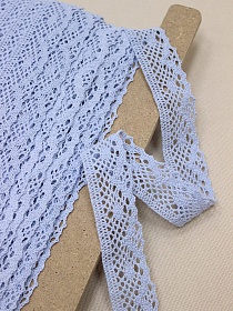 Кружево цв.небесно-голубая дымка, ш.28мм, хлопок-90%, п/э-10%, рис.111/23