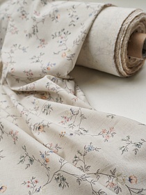 Хлопколен с вискозой Цифр.печать "Нежные объятия", ш.2.5м, хл-50%, вискоза-45%, лен-5%, 110гр/м.кв