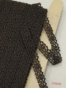 Кружево цв.темный шоколад, ш.16мм, хлопок-90%, п/э-10%#019502