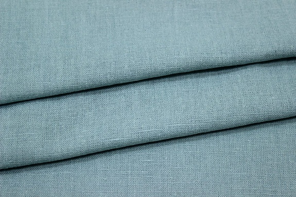 Полулен костюмный с эффектом мятости цв.Бирюзово-зеленая дымка, СОРТ2, ш.1.45м, лен-52%, хлопок-48%