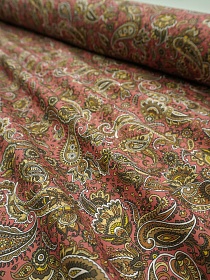 Импорт. хлопок "Восточное сияние" цв.брусника, ш.1.5м, хлопок-100%, 100гр/м.кв