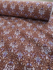 Импорт. хлопок "Фантазийные цветы" цв.шоколад, ш.1.49м, хлопок-100%, 100гр/м.кв
