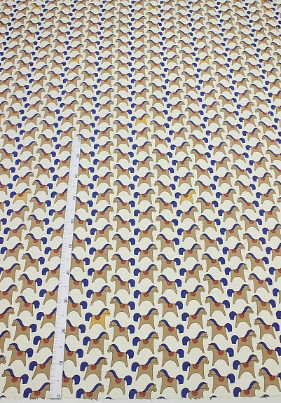 Сатин "Деревянная лошадка" цв.сливочный, ш.2.35м, хлопок-100%, 110гр/м.кв