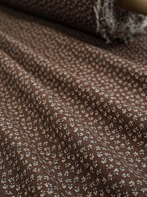 Теплый хлопок "Воздушные лютики" цв.кофейный, СОРТ2, ш.1.4м, хлопок-100%, 150гр/м.кв