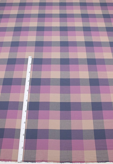 Вареный (стираный) хлопок "Цветная клетка (8.2*9.2см)", ш.2.5м, хлопок-100%, 115гр/м.кв