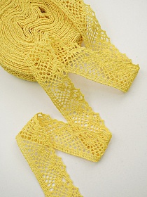 Кружево цв.желтый, ш.30мм, хлопок-90%, п/э-10%, 10м, рис.111/29