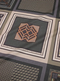 Ситец Крой мужских носовых платков "Джордано" цв.коричнеый/черный, ш.0.95м, хл-100%, раппорт 63см