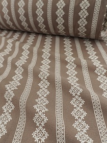 Теплый хлопок "Узорные дорожки" цв.св.кофейный, ш.1.5м, хлопок-100%, 170гр/м.кв