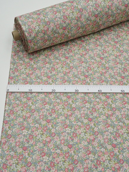 Сатин "Нежные соцветия" цв.серый , ш.2.35м, хлопок-100%, 105гр/м.кв