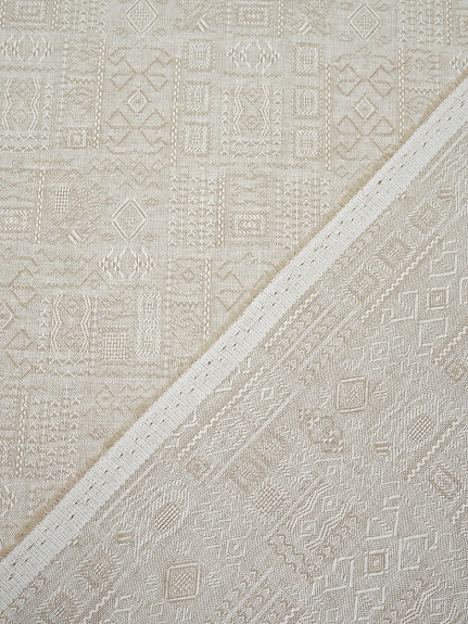 Полулен жаккард "Египет" цв.бежевый, ш.1.55м, лен-42%, хлопок-58%, 180гр/м.кв