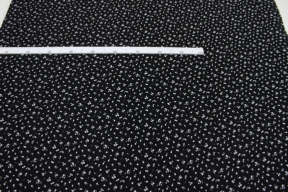 Штапель Премиум "Бьянка" цв.черный, ш.1.45м, вискоза-100%, 120гр/м.кв 