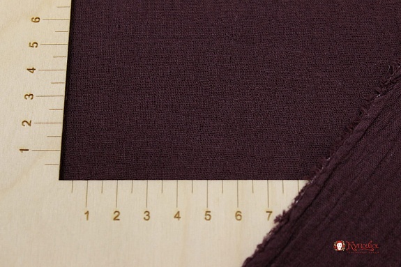 Муслин двухслойный с эффектом жатости цв.Темный коричнево-сливовый, ш.1.40м, хл-100%, 110гр/м.кв