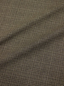 Мерный лоскут Пестрядь "Мелкая клетка" цв.бежевый/темный шоколад, ш.1.45м, хлопок-95%, п/э-5%, 140гр/м.кв