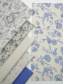 Набор тканей для рукоделия "Полулён: Ледяная сказка", 45*30 см, 6 шт