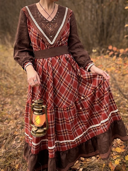 Платье из Фуле "Клетка"