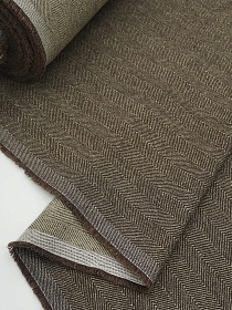 Лен костюмный с эффектом мятости "Елочка" цв.бежевый/коричневый, ш.1.45м, лен-100%, 360гр/м.кв