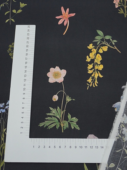 Батист "Полевое соло" цв.черный, ш.1.45м, хлопок-100%, 85гр/м.кв