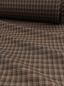 Пестрядь "Клетка" цв.шоколадно-коричневый, ш.1.45м, хлопок-85%, п/э-15%, 135гр/м.кв