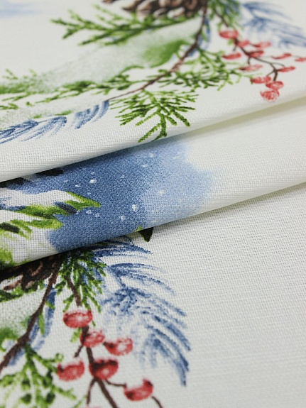 Рогожка "Олени в зимнем лесу", ш.1.5м, хлопок-100%, 150гр/м.кв, раппорт 63см