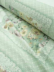 Вафельное полотно "Аромат свежести", ш.1.5м, хлопок-100%, 150гр/м.кв, раппорт 64см