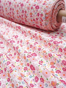 Импорт. хлопок "Цветочный фейерверк" цв.розовая азалия, ш.1.5м, хлопок-100%, 100гр/м.кв