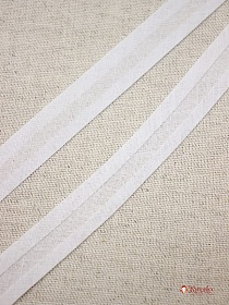 Косая бейка цв.Белый, ш.15мм, хлопок-100% 