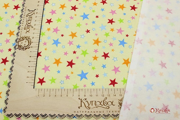 Фланель "Фейерверк на желтом", ш.0.9м, хлопок-100%, 180гр/м.кв
