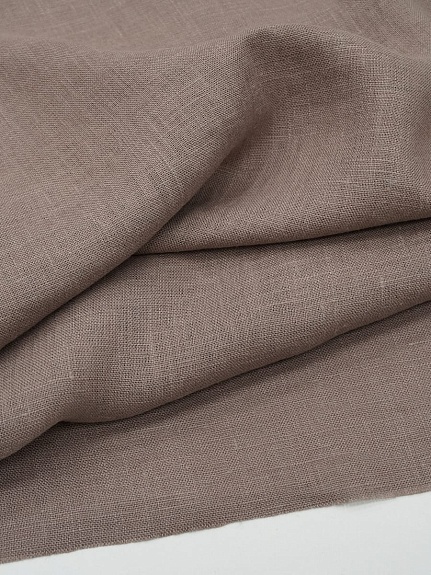 Лен костюмный с эффектом мятости цв.Какао, ш.1.45м, лен-100%, 190гр/м.кв