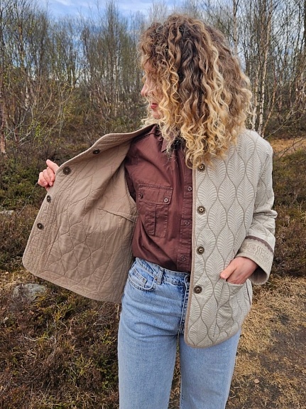 Телогрейка из полульна "Лиственный орнамент" и "Сахара - орнамент"