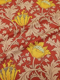 Мерный лоскут Перкаль Премиум (Digital) "Аллана" (крупный рис.) цв.красный терракот, ш.1.55м, хл-100%, 140гр/м.кв