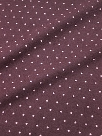 Теплый хлопок "Мелкие звезды на т.коричнево-лиловом", ш.1.51м, хлопок-100%, 150гр/м.кв
