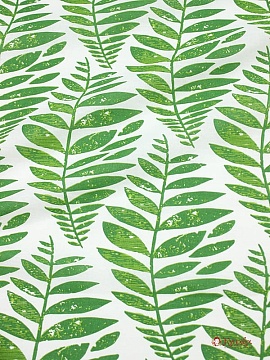 Бязь "Зеленые листья папоротника", ш.2.2м, хлопок-100%, 120гр/м.кв