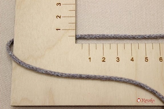 Шнур меланжевый цв.серо-коричневый/серый, 3мм, хлопок-100%