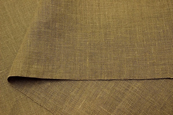 Лен костюмный с эффектом мятости цв.Коричневый песок с оливковым оттенком, ш.1.45м, лен-100%