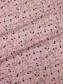 Штапель Премиум "Цветочная паутинка" цв.сиренево-розовый, ш.1.45м, вискоза-100%, 120гр/м.кв