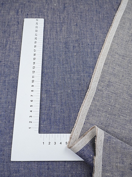 Льняная саржа с умягчением цв.Джинс, ш.1.5м, лен-100%, 220гр/м.кв