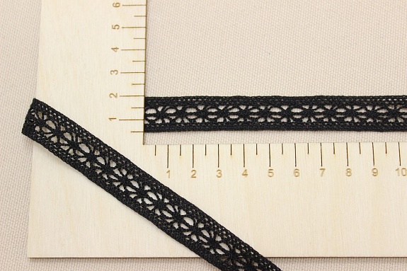 Кружево цв.черный, ш.15мм, хлопок-90%, п/э-10%, рис.099/26