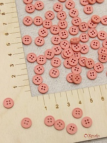 Пуговица пластмасса, цв.лососевый, 8мм, 4 отверстия