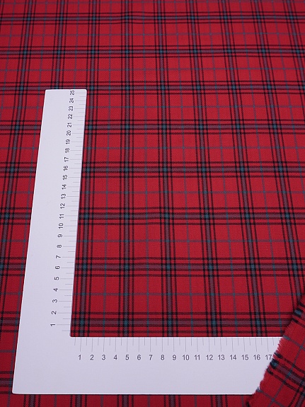 Пестрядь "Клетка" цв.темно-красный/черный, ш.1.45м, хлопок-100%, 110гр/м.кв