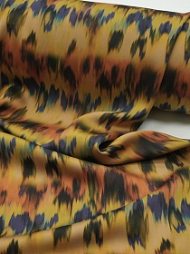 Штапель Премиум "Икат" цв.оранжевый/фиолетовый, ш1.5м, вискоза-100%, 125р/м.кв 