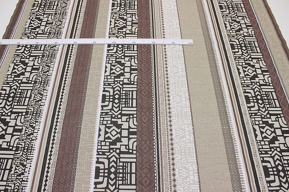 Полулен "Сахара - орнамент" цв.коричневый, (на суровом), СОРТ2, ш.1.5м, лен-30%, хл-70%, 140гр/м.кв