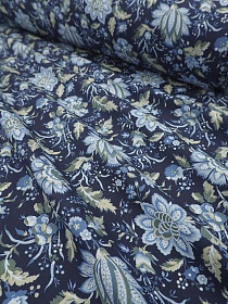 Импорт. хлопок "Амира" цв.темно-синий, ш.1.5м, хлопок-100%, 100гр/м.кв