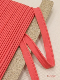 Кант отделочный цв.насыщенный коралл-2, ш.15мм/3мм, хлопок-100%