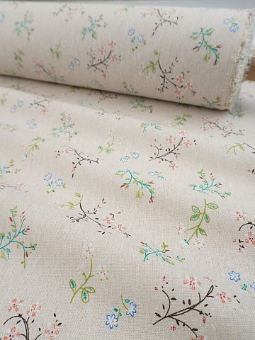 Полулен "Летнее настроение" (на суровом), ш.1.52м, лен-40%, хлопок-40%, п/э-20%,170гр/м.кв