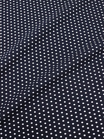 Штапель "Белый горох (3мм)" цв.чернильно-черный, ш.1.41м, вискоза-100%, 90гр/м.кв